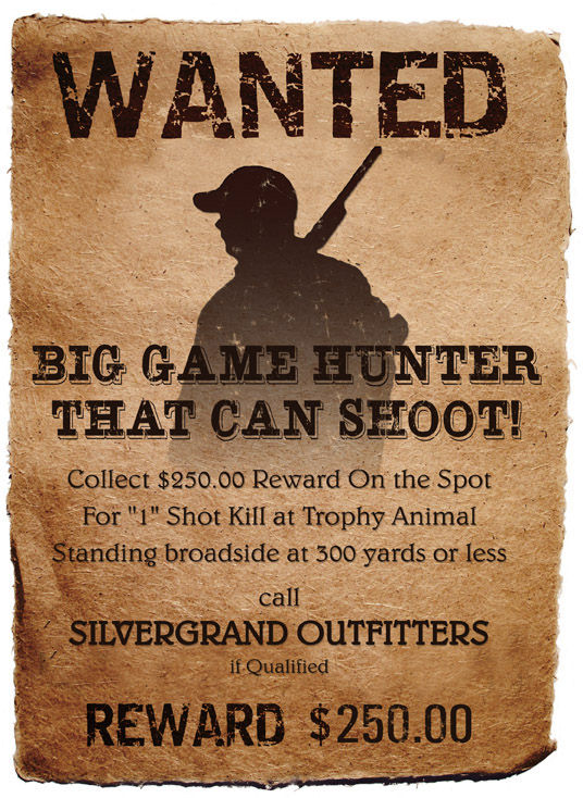 Big Game Hunters Wanted!
